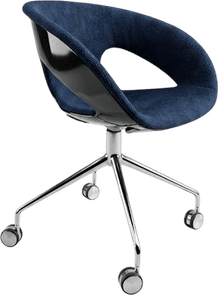 Chaise de réunion pivotante sur roulettes tissu bleu pétrole Occasion - Équipement professionnel d'occasion - Smart Reuse