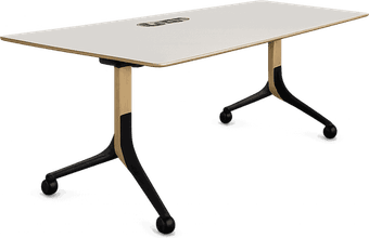 Bureau droit rabattable Woodstock 160x80 avec prises confort Icons of Denmark Woodstock Occasion - Équipement professionnel d'occasion - Smart Reuse