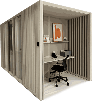 Cabine acoustique modulaire 1+4+1 places Mute Omniroom Mute Omniroom Occasion - Équipement professionnel d'occasion - Smart Reuse