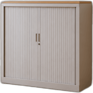 Armoire basse à rideaux top chêne 120x107 Occasion - Équipement professionnel d'occasion - Smart Reuse