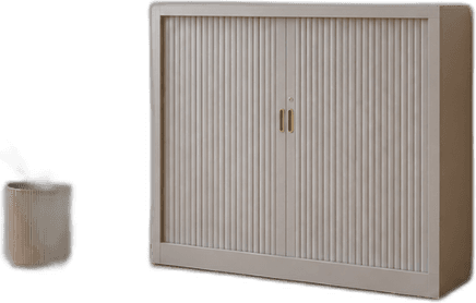 Armoire basse à rideaux 120x105 gris clair Occasion - Équipement professionnel d'occasion - Smart Reuse