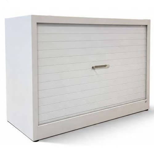 Armoire basse reconditionnée – Ouverture à rideaux - Grise Reconditionné — matériel professionnel d'occasion reconditionné Smart Reuse