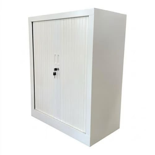 Armoire basse reconditionnée - Ouverture à rideaux - Blanche Reconditionné — matériel professionnel d'occasion reconditionné Smart Reuse