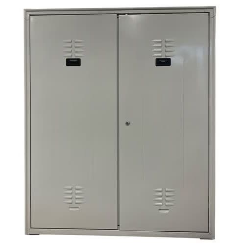 Armoire mi-haute reconditionnée - À portes battantes - Gris clair Reconditionné — matériel professionnel d'occasion reconditionné Smart Reuse