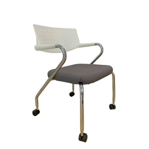 Chaise reconditionnée - Avec roulettes - Grise - Vitra Vissarol Reconditionné — matériel professionnel d'occasion reconditionné Smart Reuse