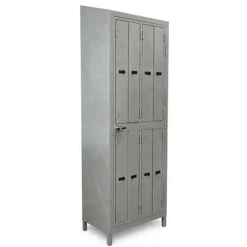 Vestiaire reconditionné - 8 cases - 1 colonne - Sur pieds Reconditionné — matériel professionnel d'occasion reconditionné Smart Reuse