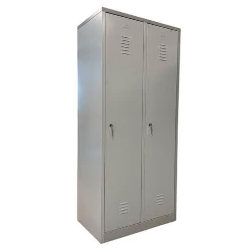 Vestiaire reconditionné industrie propre - 2 colonnes - Gris Reconditionné — matériel professionnel d'occasion reconditionné Smart Reuse