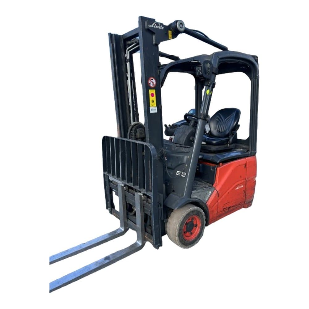 Chariot élévateur frontal électrique 3 roues Linde E12-01 2014 Occasion — matériel professionnel d'occasion reconditionné Smart Reuse