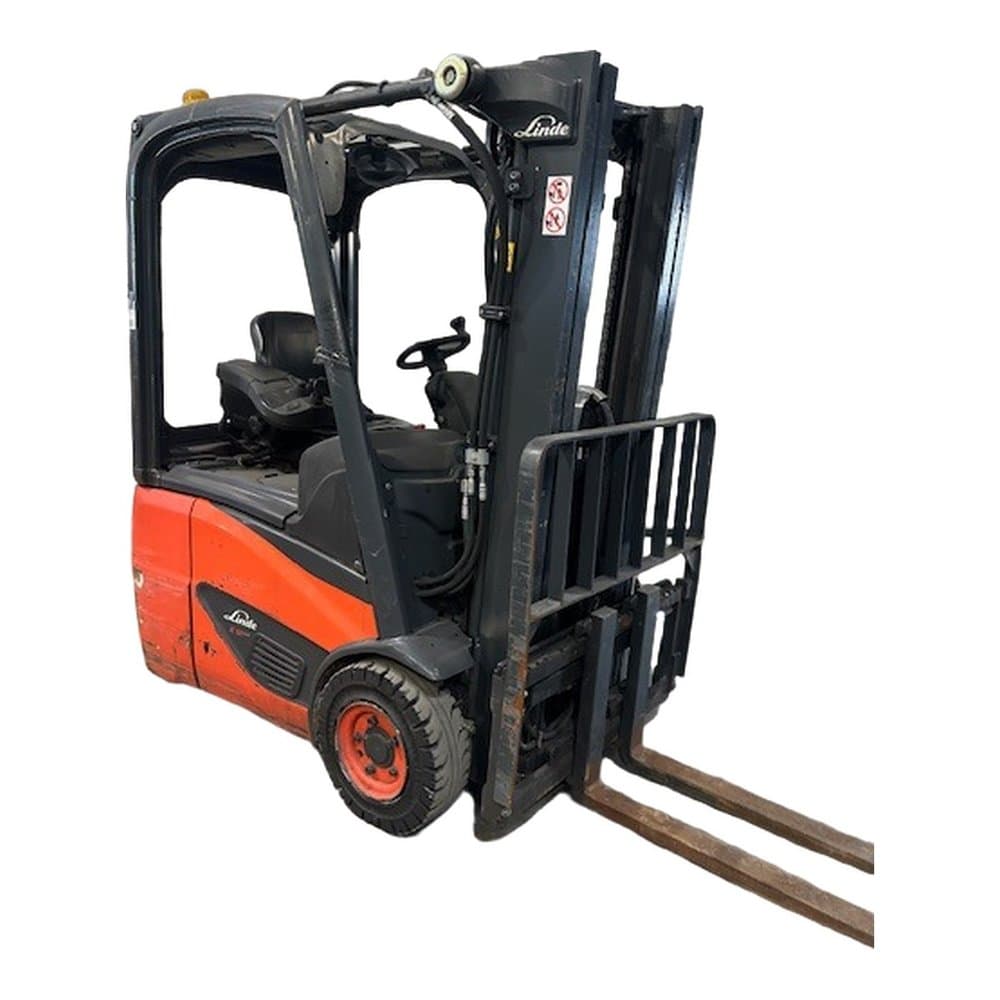 Chariot élévateur frontal électrique 3 roues Linde E12-02 2019 Occasion — matériel professionnel d'occasion reconditionné Smart Reuse