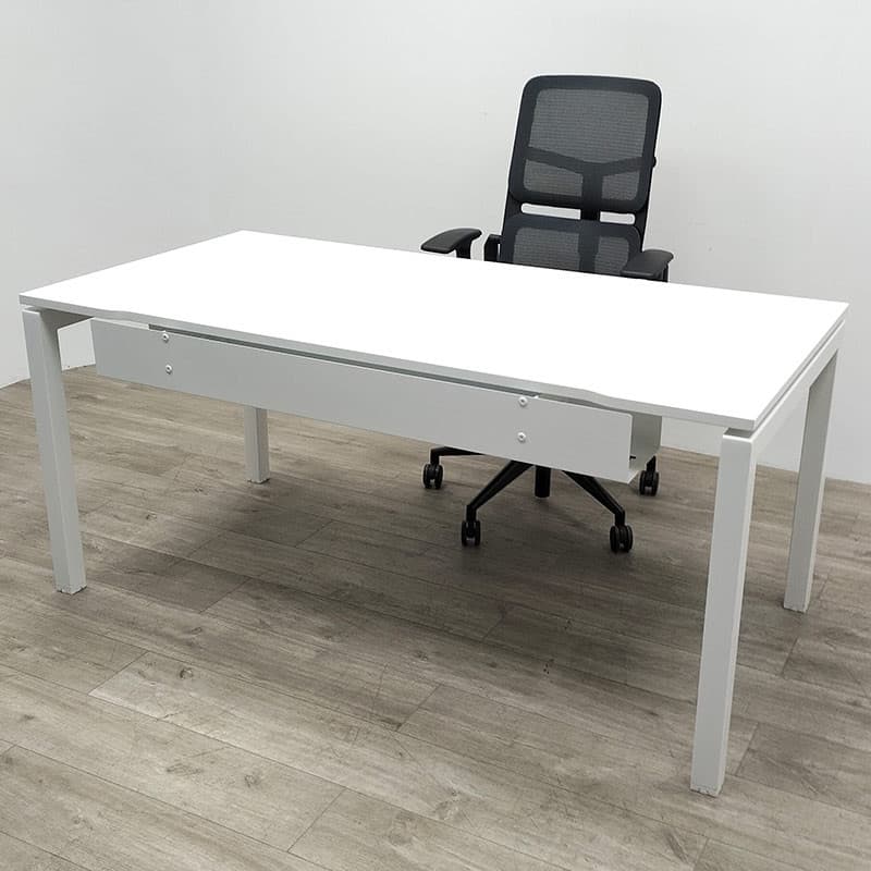 Bureau droit reconditionné coulissant L160 blanc Reconditionné — matériel professionnel d'occasion Smart Reuse