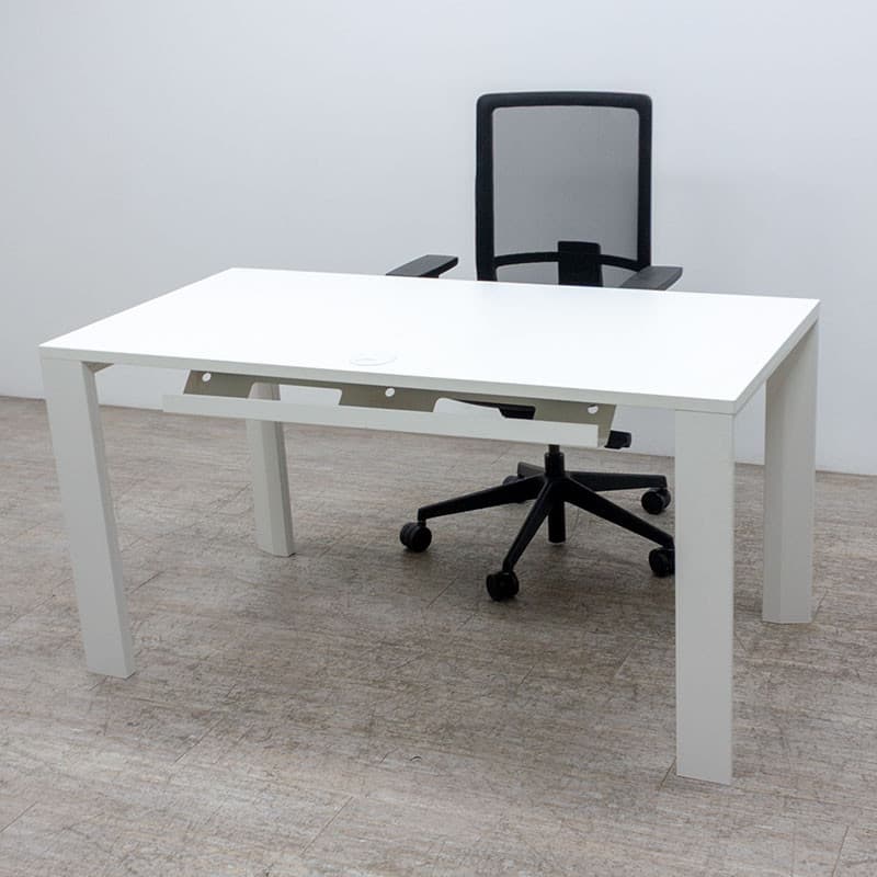 Bureau droit reconditionné L140 blanc Reconditionné — matériel professionnel d'occasion Smart Reuse